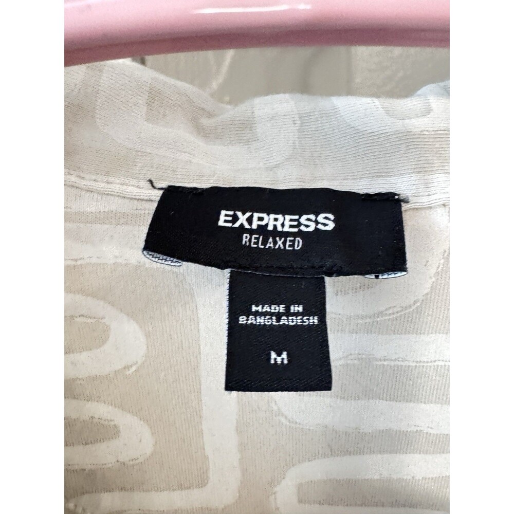 Express Relaxed Polo Shirt Men Med Ivory on Ivory - Picture 3 of 4